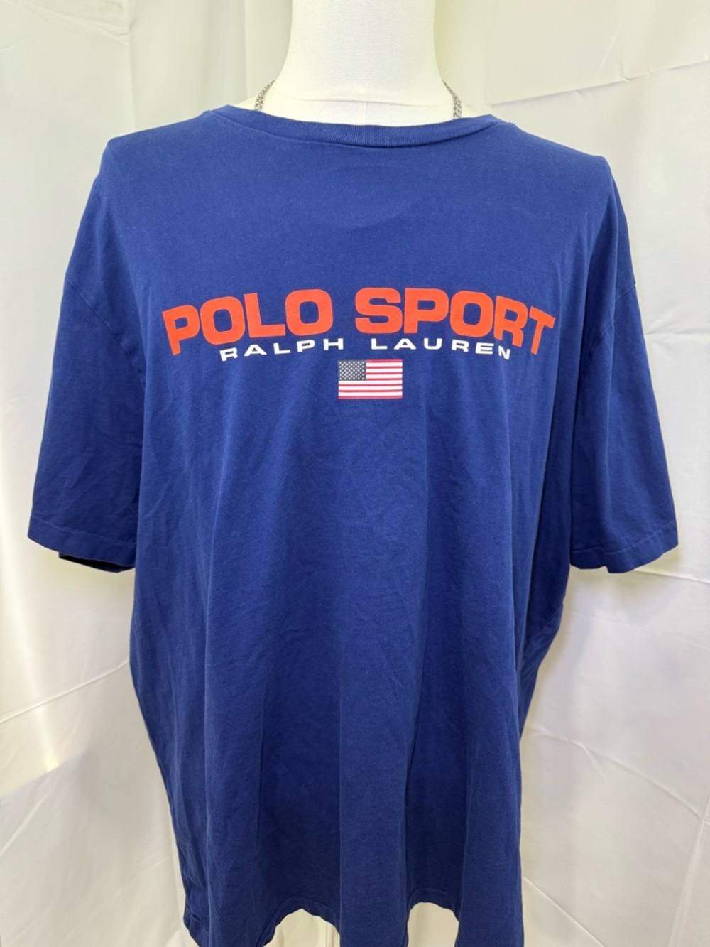 Ralph Lauren Polo Sport Short Sleeve Tee - Navy with Orange Logo USA logo 2xb